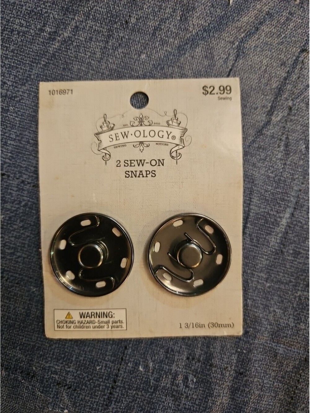 Sewology 1-3/16" Gun Metal Edge Snaps (Pair)